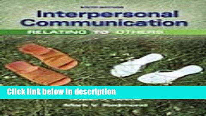 Ebook Interpersonal Communication: Relating to Others with MyCommunicationLab and Pearson eText