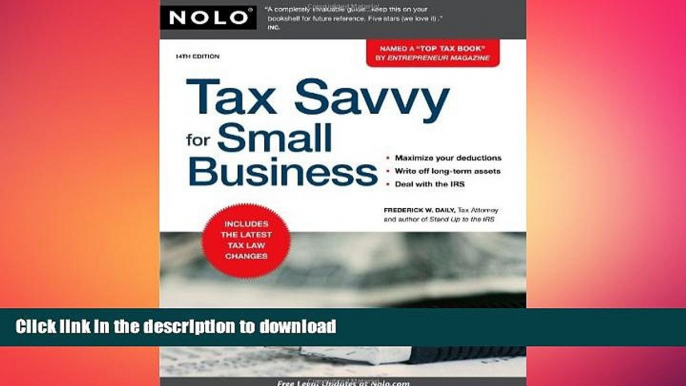 DOWNLOAD Tax Savvy for Small Business READ PDF FILE ONLINE