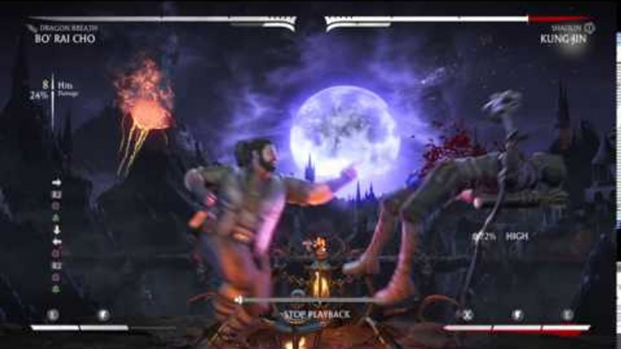 Mortal Kombat X Bo' Rai Cho 32% Midscreen 2 Meter Kombo