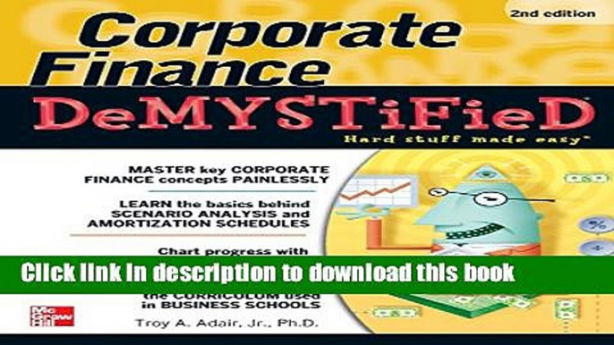 [Popular] Corporate Finance Demystified 2/E Paperback Collection