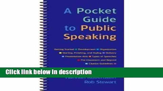 Ebook A POCKET GUIDE TO PUBLIC SPEAKING Full Online