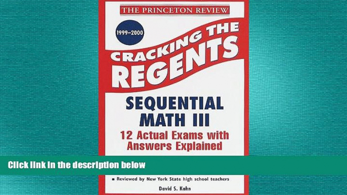 READ book  Princeton Review: Cracking the Regents: Sequential Math III, 1999-2000 Edition