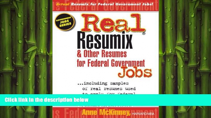 FREE DOWNLOAD  Real Resumix   Other Resumes for Federal Government Jobs (Introducing Prep s New