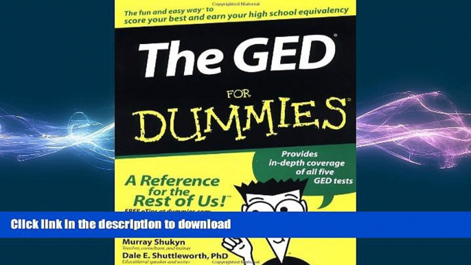 FAVORITE BOOK  The GED For Dummies (For Dummies (Lifestyles Paperback)) FULL ONLINE