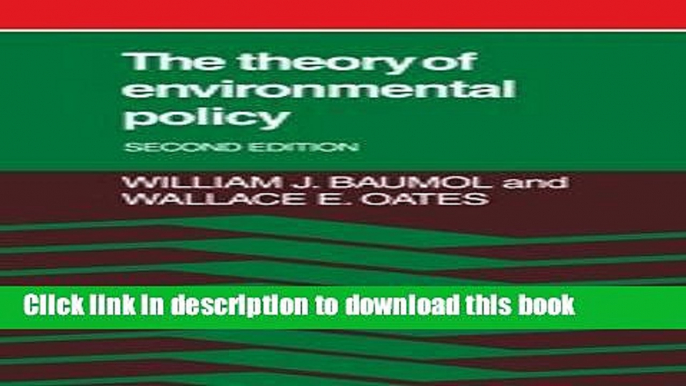 [Popular] The Theory of Environmental Policy Paperback Free