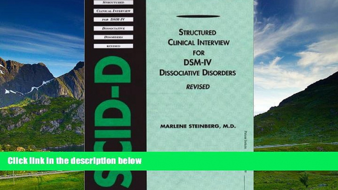 Full [PDF] Downlaod  Structured Clinical Interview for Dsm-IV Dissociative Disorders (Scid-D) (5