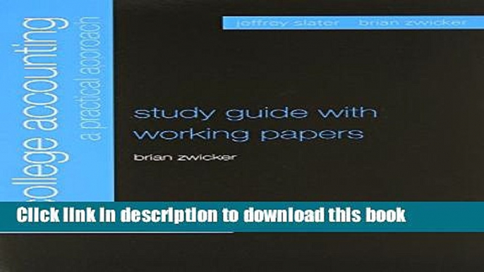 [Download] Study Guide and Working Papers for College Accounting, Twelfth Canadian Edition Kindle