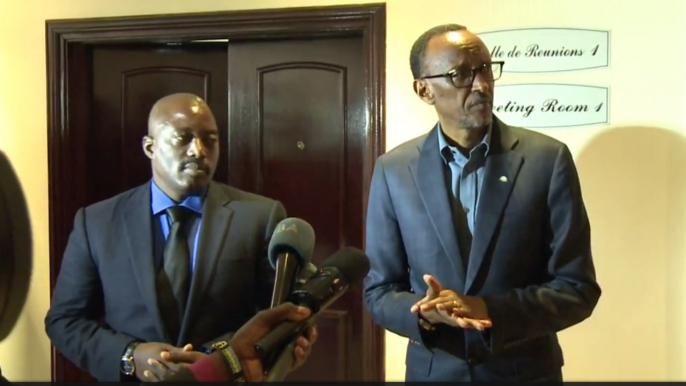 Conference de Presse de Paul Kagame et Joseph Kabila après leur rencontre à Rubavu, au Rwanda , 12 August 2016