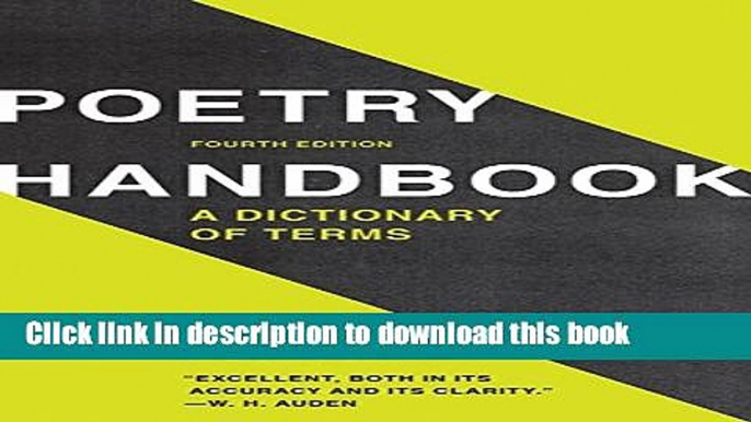 [Download] Poetry Handbook: A Dictionary of Terms Kindle Online