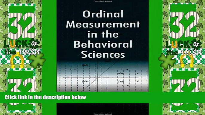 READ FREE FULL  Ordinal Measurement in the Behavioral Sciences  READ Ebook Full Ebook Free