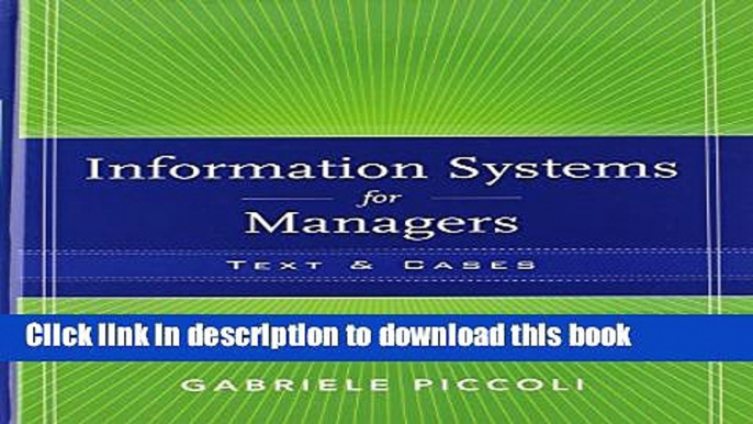 [Read PDF] Information Systems for Managers: Texts and Cases Download Online