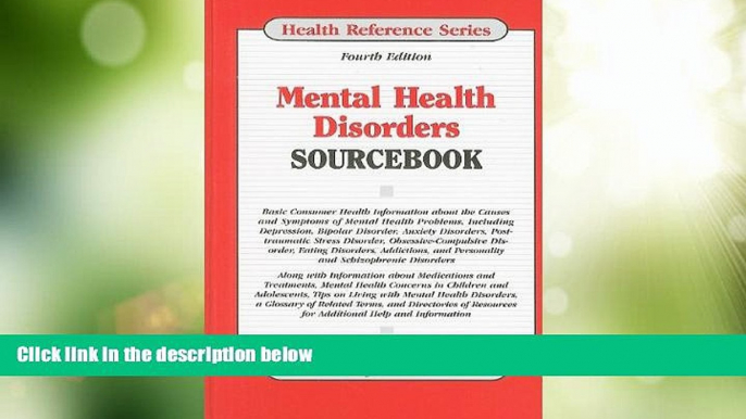 Big Deals  Mental Health Disorders Sourcebook (Health Reference Series)  Best Seller Books Best