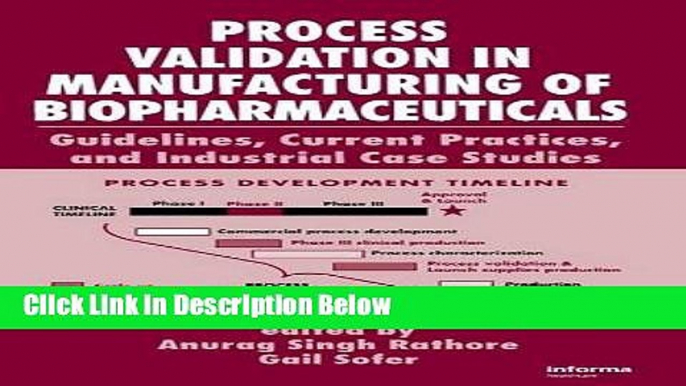 Ebook Process Validation in Manufacturing of Biopharmaceuticals: Guidelines, Current Practices,