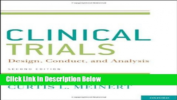 Ebook ClinicalTrials: Design, Conduct and Analysis (Monographs in Epidemiology and Biostatistics)