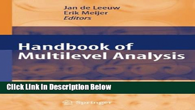 Ebook Handbook of  Multilevel Analysis Free Online