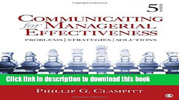 [Download] Communicating For Managerial Effectiveness Kindle Free