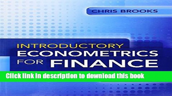 [Popular] Introductory Econometrics for Finance Kindle Collection