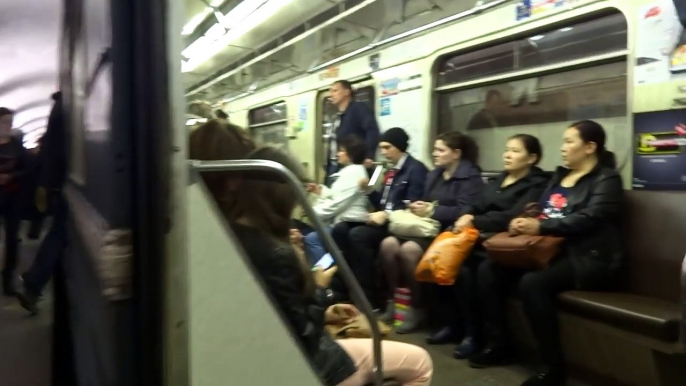 On the metro in Moscow, Russia Москва, Россия