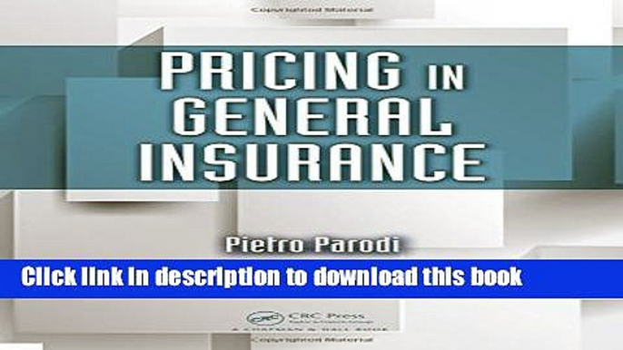 [Popular] Pricing in General Insurance Paperback Free