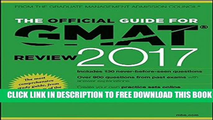 New Book The Official Guide for GMAT Review 2017 with Online Question Bank and Exclusive Video