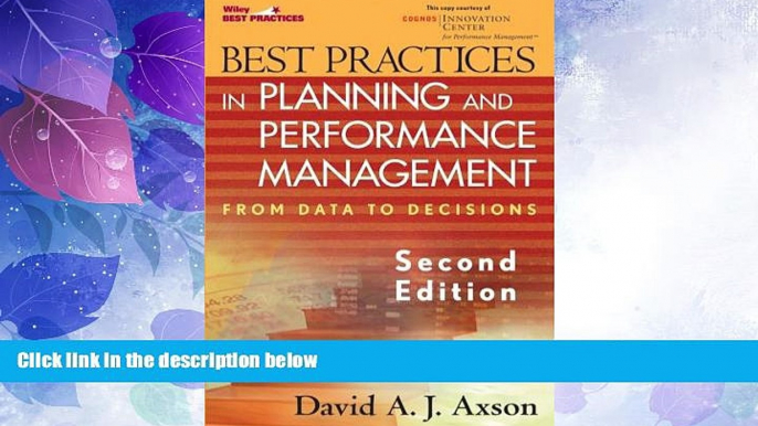 Big Deals  Best Practices in Planning and Performance Management: From Data to Decisions  Free