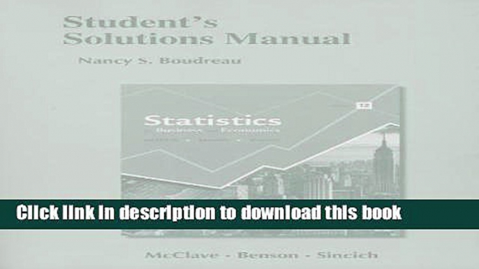 [PDF] Student s Solutions Manual for Statistics for Business and Economics Full Online