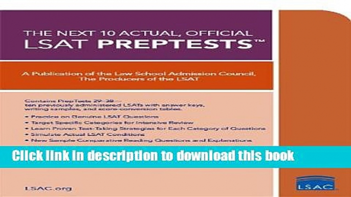 New Book The Next 10 Actual, Official LSAT PrepTests (Lsat Series)