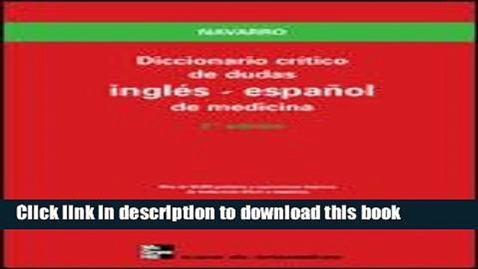 Collection Book Diccionario CrÃ­tico de Dudas InglÃ©s-EspaÃ±ol de Medicina (English and Spanish