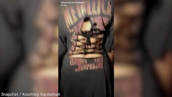 Kourtney Kardashian twerks in Metallica t-shirt at Kanye's gig _ Daily Mail Online