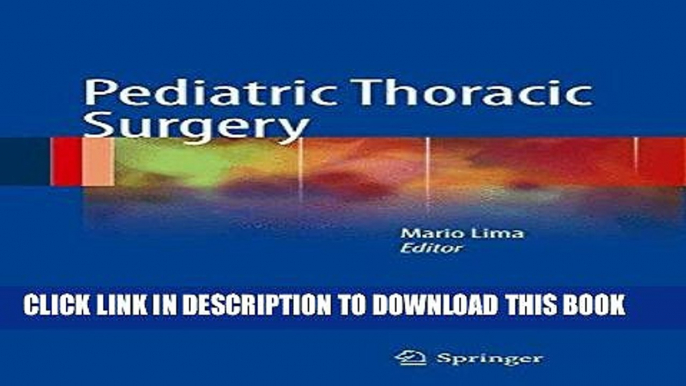 [FREE] EBOOK Pediatric Thoracic Surgery BEST COLLECTION