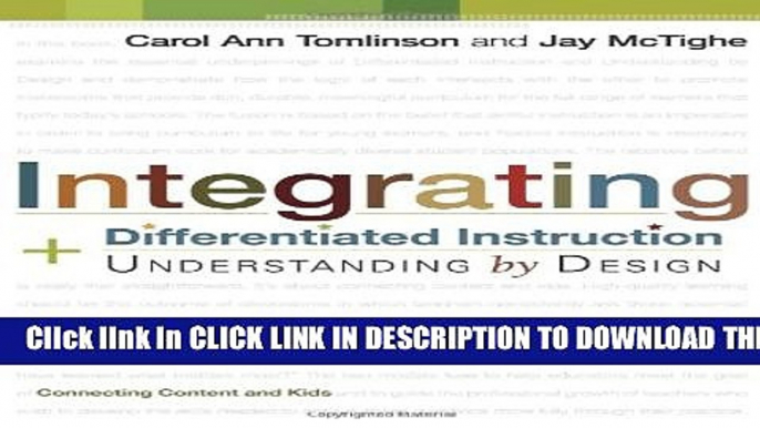 Collection Book Integrating Differentiated Instruction   Understanding by Design: Connecting