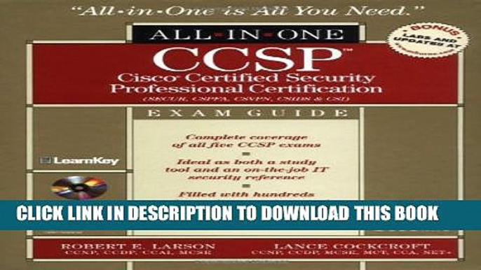 New Book CCSP: Cisco Certified Security Professional Certification All-in-One Exam Guide (Exams