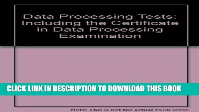 New Book Data Processing Tests: Including the Certificate in Data Processing Examination