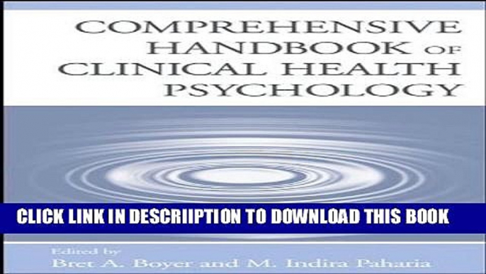 [PDF] Comprehensive Handbook of Clinical Health Psychology Full Online