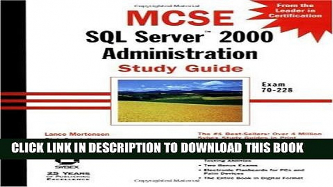 New Book MCSE SQL Server 2000 Administration Study Guide (Exam 70-228) with CDROM by Mortensen,