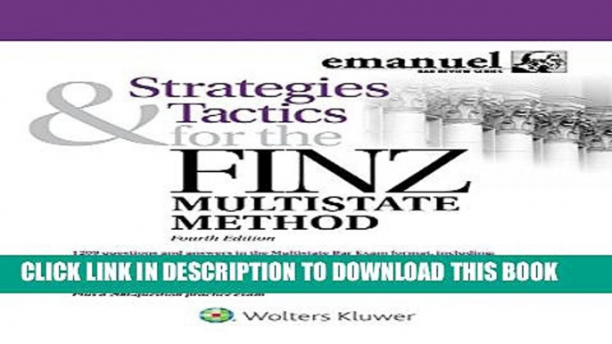 New Book Strategies   Tactics for the FINZ Multistate Method (Emmanuel Bar Review) (Emanuel Bar