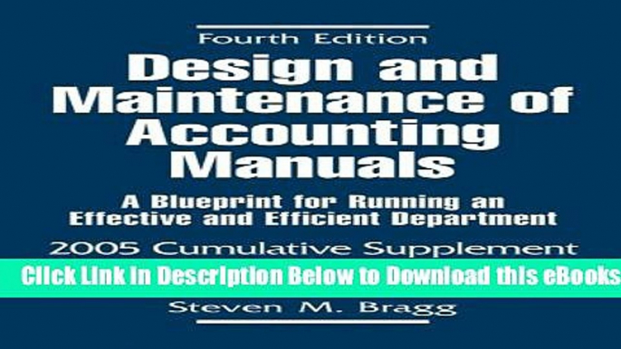 [Reads] Design and Maintenance of Accounting Manuals, 2005 Cumulative Supplement: A Blueprint for