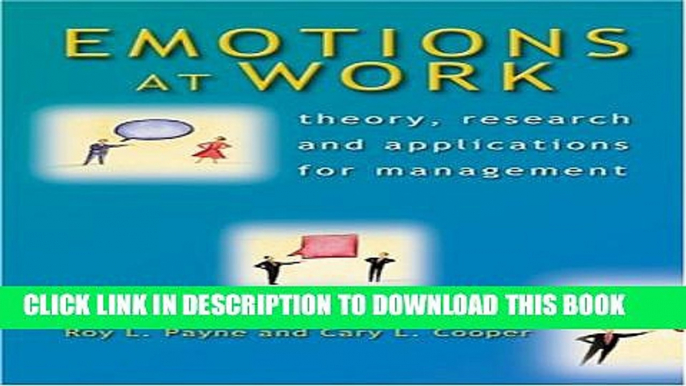 New Book Emotions at Work: Theory, Research and Applications for Management