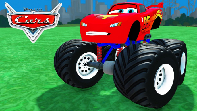 MCQUEEN MONSTER TRUCK STUNT + Superheroes Spiderman COLORS - Nursery Rhymes Songs for Children