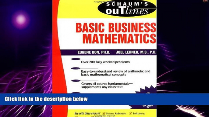 Big Deals  Schaum s Outline of Basic Business Mathematics  Free Full Read Most Wanted