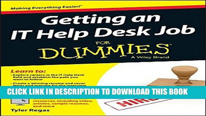 New Book Getting an IT Help Desk Job For Dummies (For Dummies (Computers))