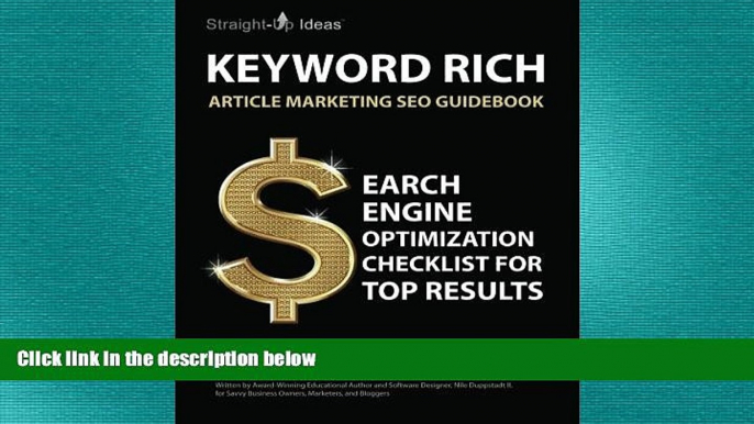 READ book  KEYWORD RICH: Article Marketing SEO Guidebook: Search Engine Optimization Checklist