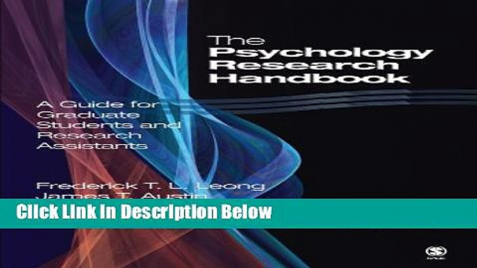 [Best Seller] The Psychology Research Handbook: A Guide for Graduate Students and Research