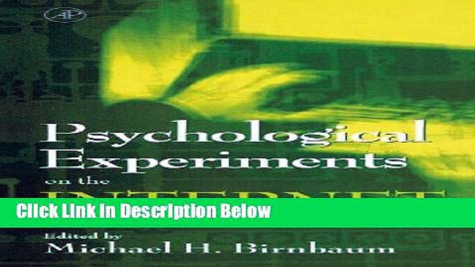 [Reads] Psychological Experiments on the Internet Online Books