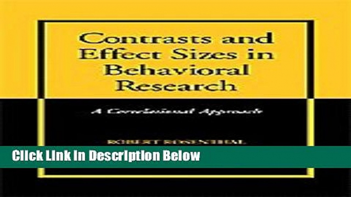 [Best] Contrasts and Effect Sizes in Behavioral Research: A Correlational Approach Online Ebook