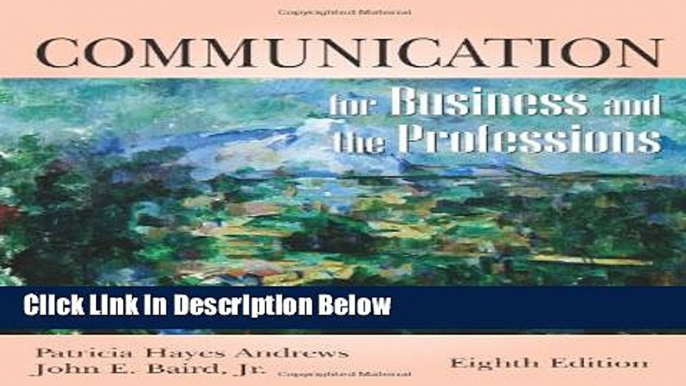 [Reads] Communication for Business and the Professions Free Books