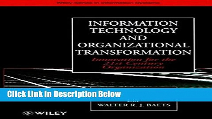 [Best] Information Technology and Organizational Transformation: Innovation for the 21st Century