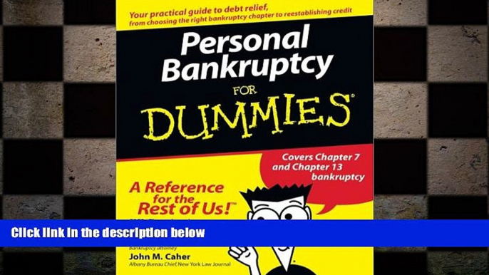 READ book  Personal Bankruptcy For Dummies (For Dummies (Lifestyles Paperback))  FREE BOOOK ONLINE