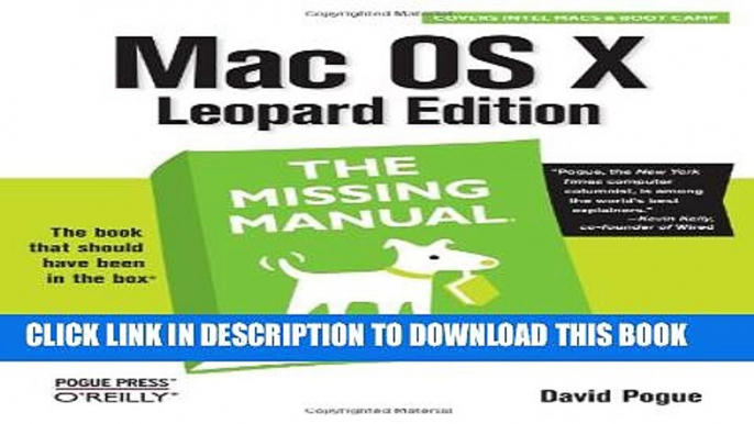 New Book Mac OS X Leopard: The Missing Manual