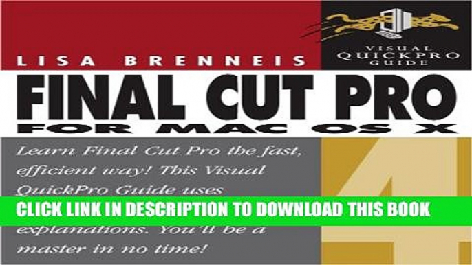 New Book Final Cut Pro 4 for Mac OS X: Visual QuickPro Guide